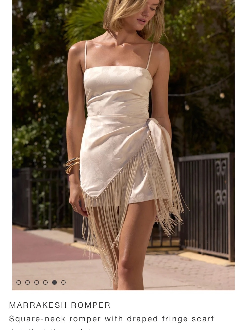 Amanda Uprichard Ivory Fringe Mini Dress Romper